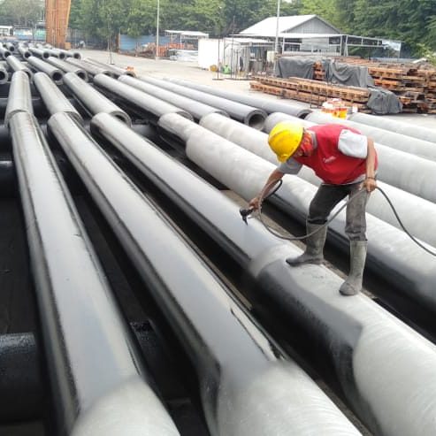 coating spun pile